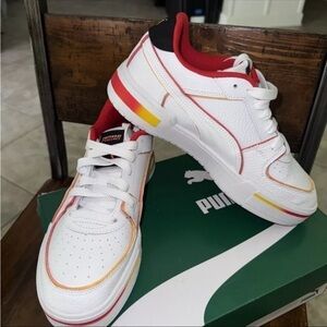 Puma White and Red Sneakers PUMA CA Pro Flames -like new